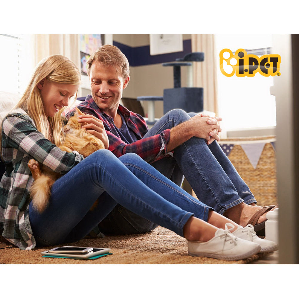 i.Pet Cat Tree 134cm Tower Scratching Post Scratcher Wood Condo House Bed Grey Big Bedding Australia