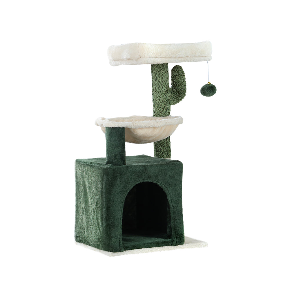 i.Pet Cat Tree 78cm Scratching Post Tower Scratcher Wood Condo House Bed Toys Green Big Bedding Australia