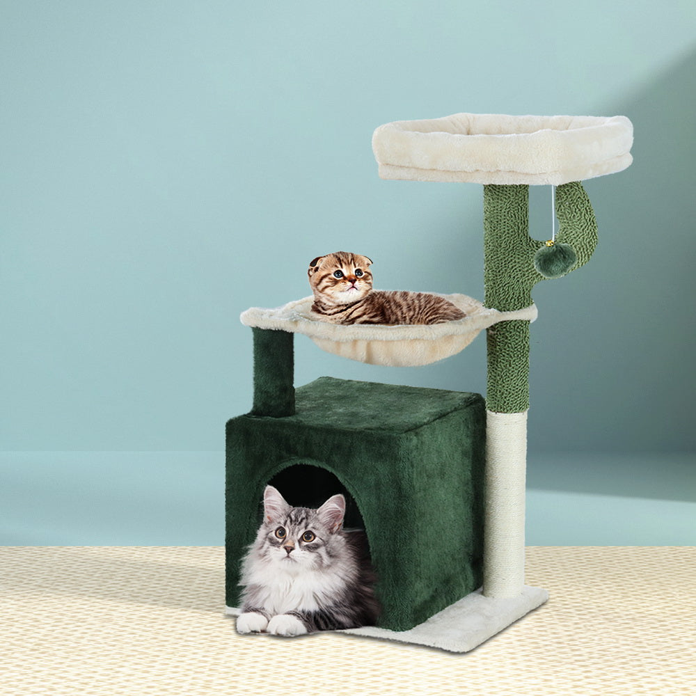 i.Pet Cat Tree 78cm Scratching Post Tower Scratcher Wood Condo House Bed Toys Green Big Bedding Australia