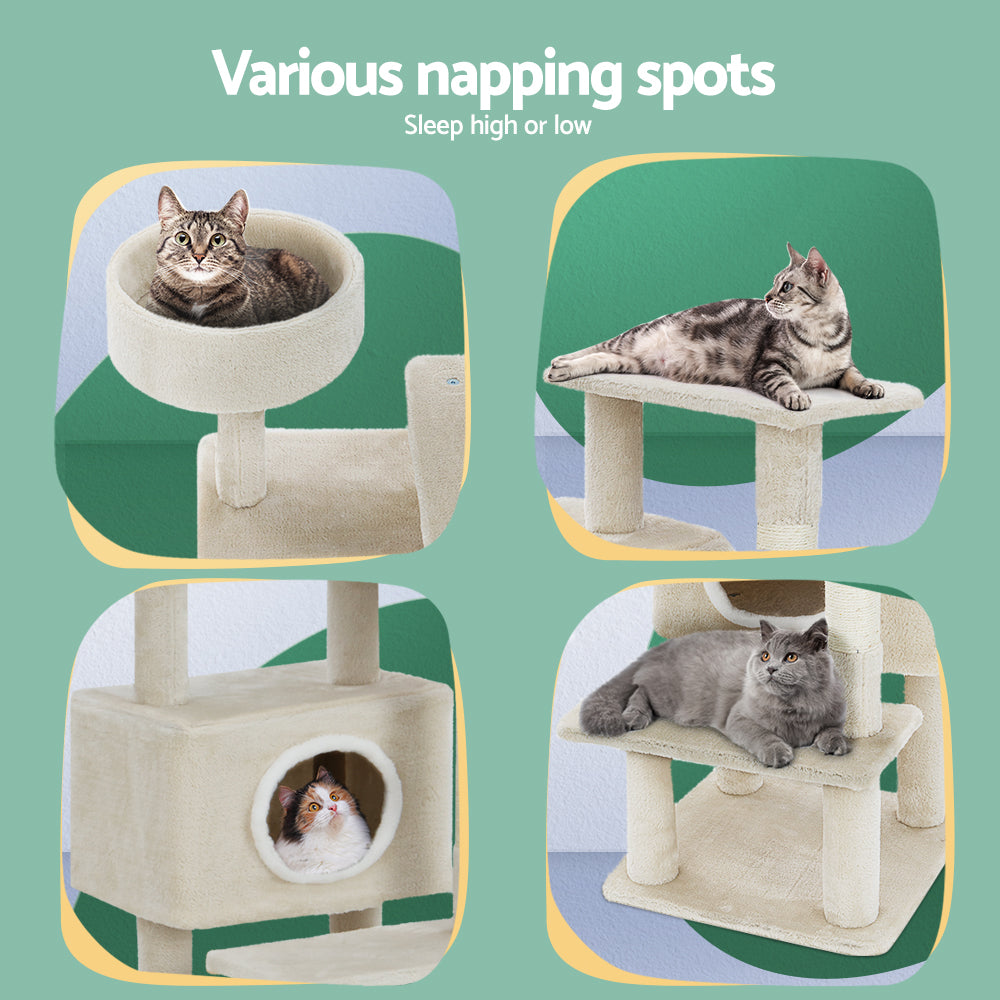 i.Pet Cat Tree 90cm Scratching Post Tower Scratcher Wood Condo House Bed Trees Big Bedding Australia