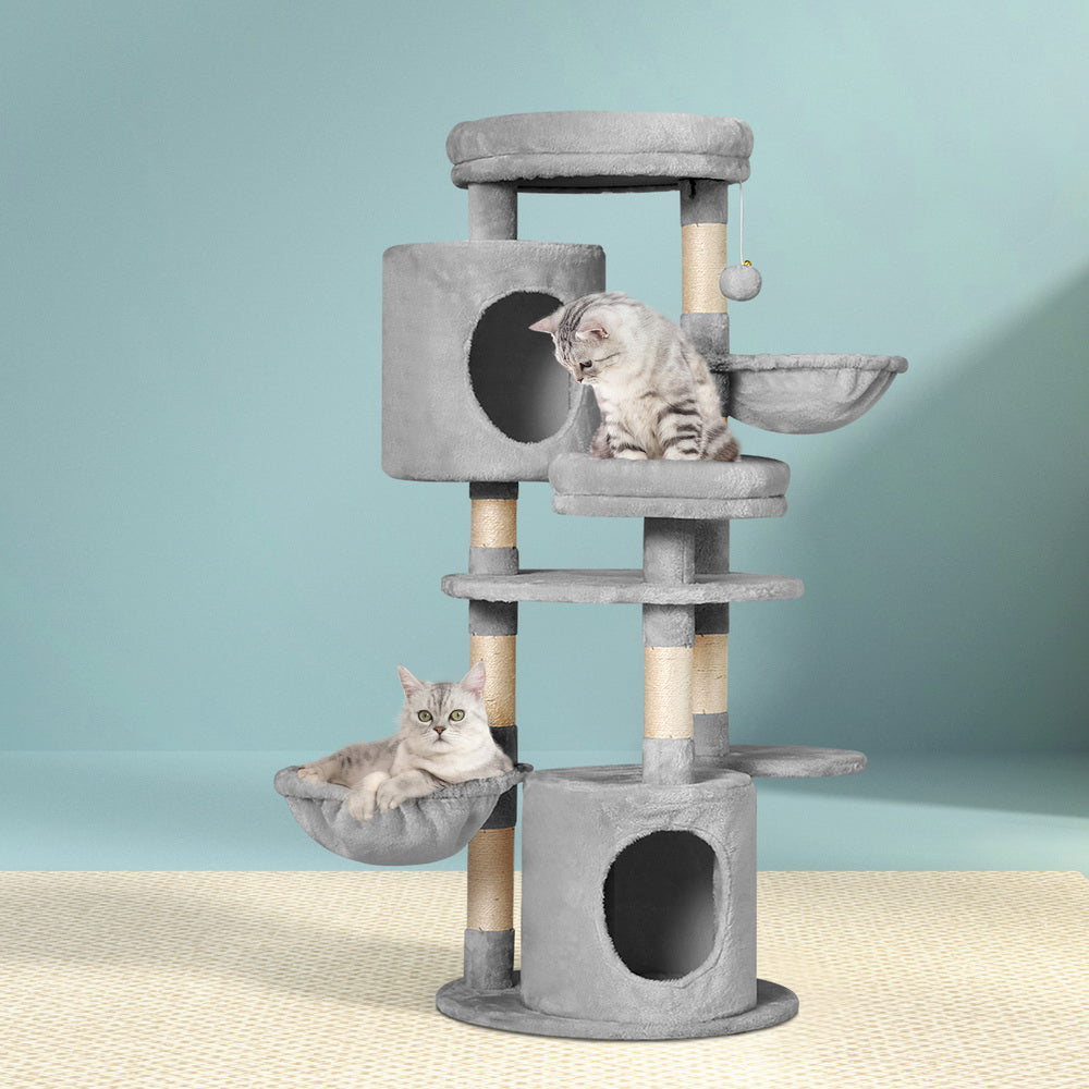 i.Pet Cat Tree 123cm Tower Scratching Post Scratcher Wood Condo House Bed Toys Big Bedding Australia