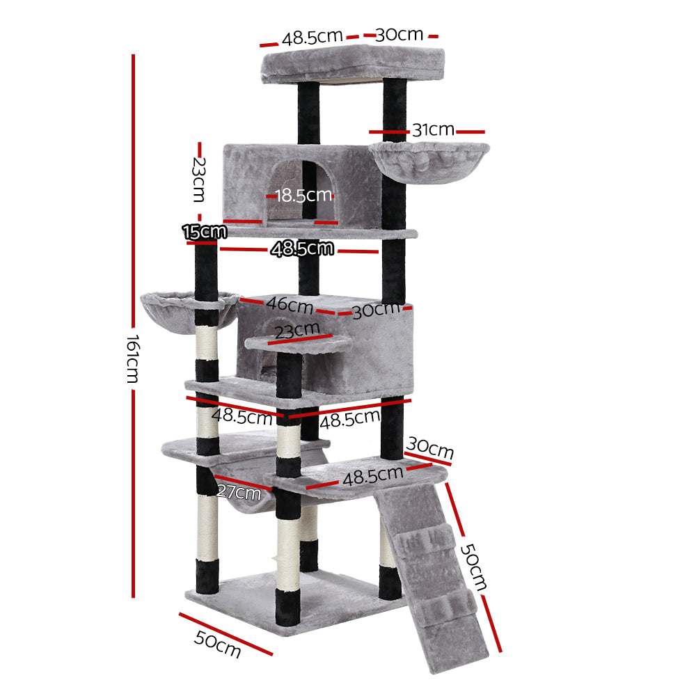 i.Pet Cat Tree 161cm Tower Scratching Post Scratcher Wood Condo House Play Bed Big Bedding Australia