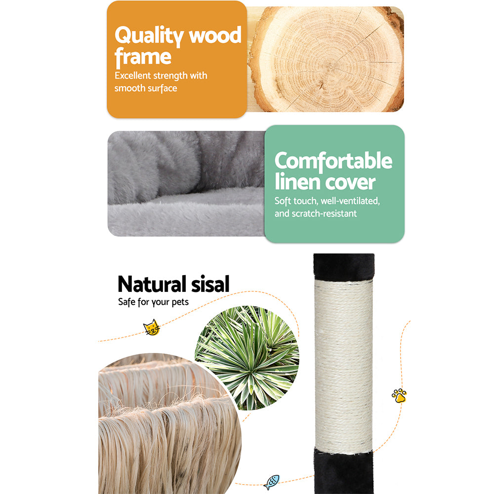 i.Pet Cat Tree 161cm Tower Scratching Post Scratcher Wood Condo House Play Bed Big Bedding Australia