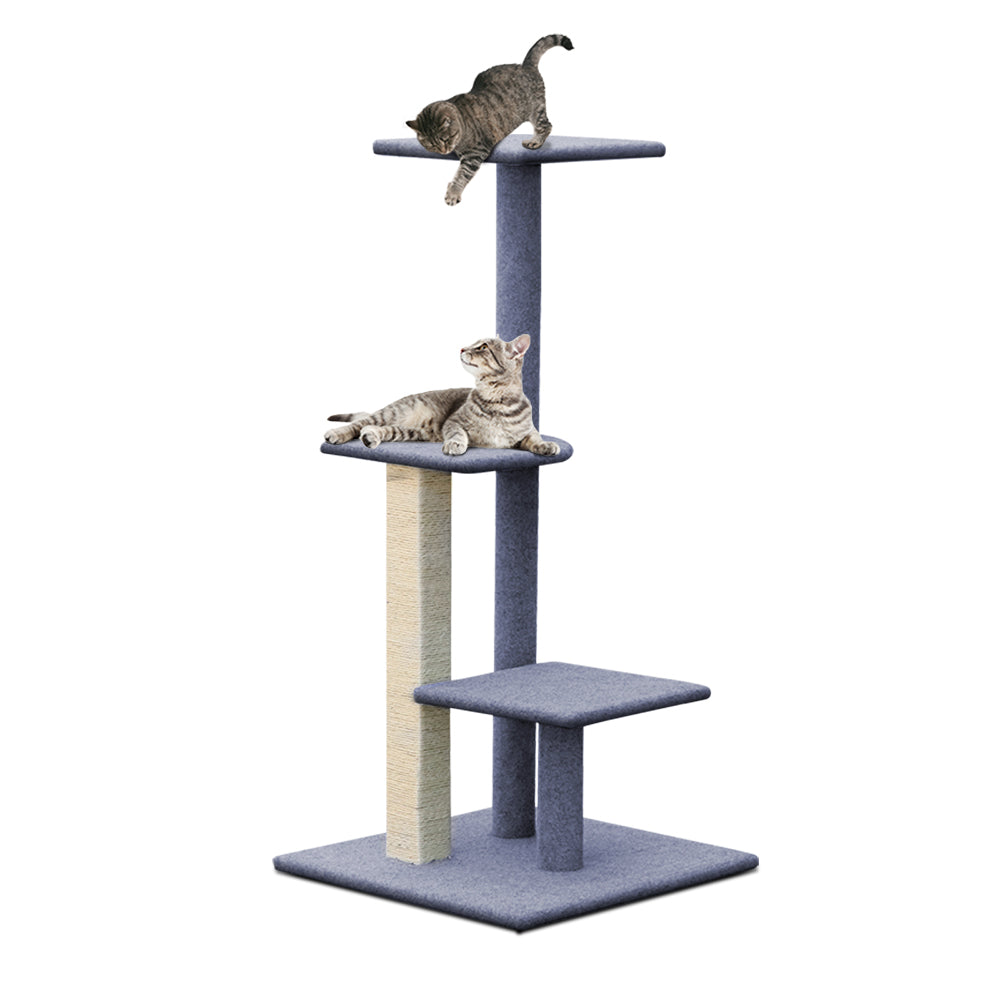 i.Pet Cat Tree 124cm Scratching Post Tower Scratcher Trees Wood Condo Board Big Bedding Australia