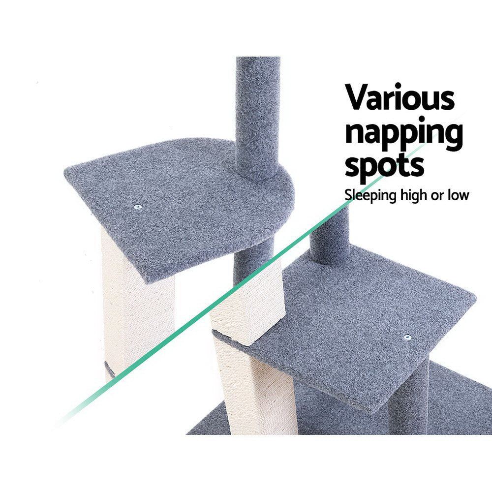 i.Pet Cat Tree 124cm Scratching Post Tower Scratcher Trees Wood Condo Board Big Bedding Australia