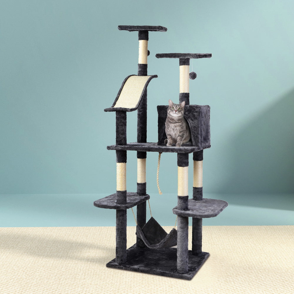 i.Pet Cat Tree 171cm Tower Scratching Post Scratcher Wooden Condo House Bed Toys Big Bedding Australia