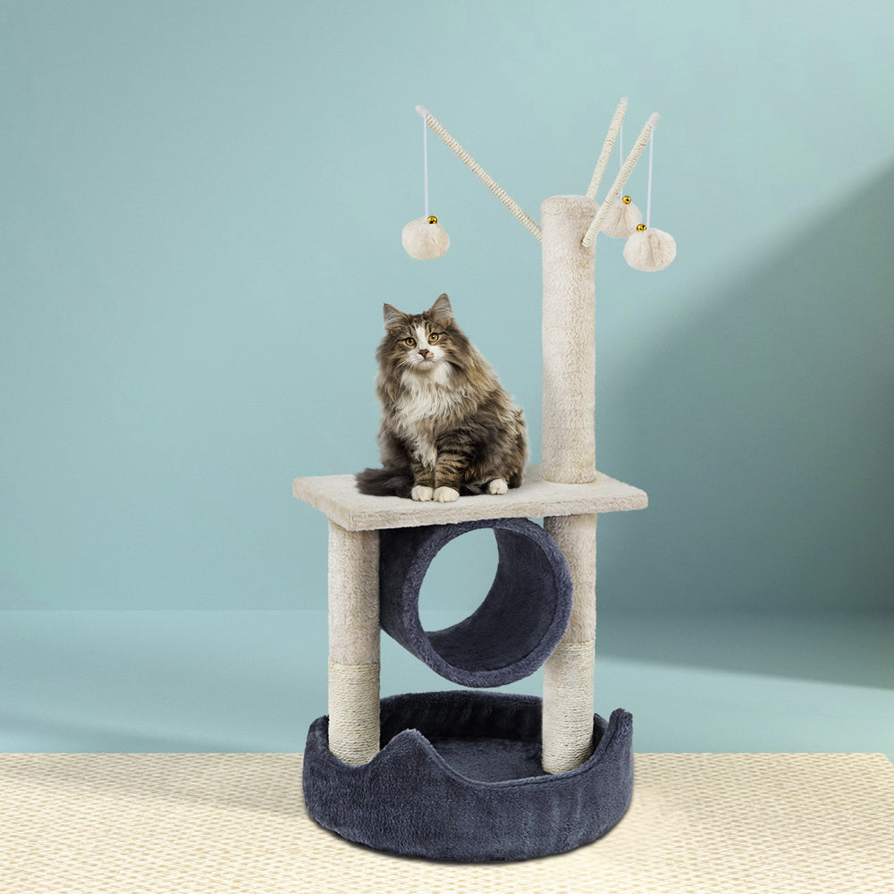 i.Pet Cat Tree 76cm Scratching Post Tower Scratcher Condo House Hanging toys Big Bedding Australia