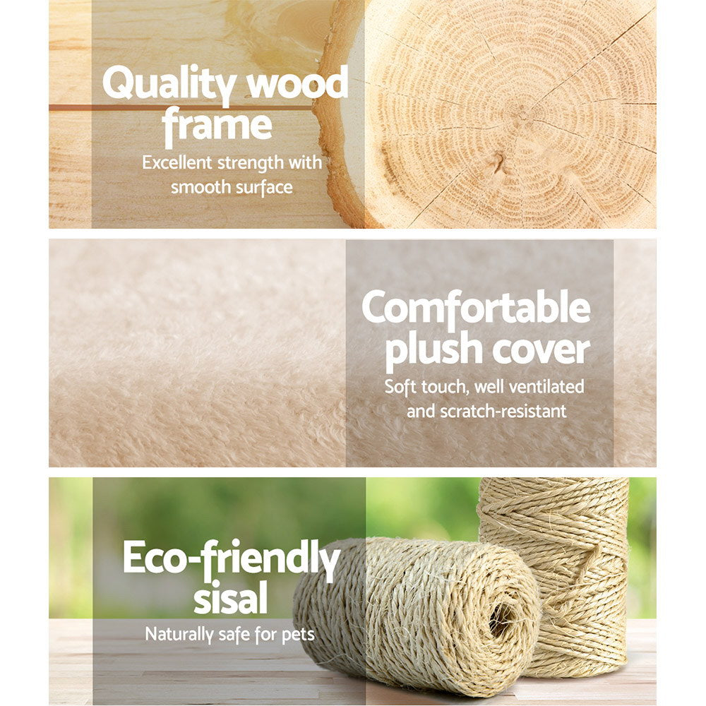 i.Pet Cat Tree 100cm Tower Scratching Post Scratcher Condo House Trees Bed Beige Big Bedding Australia