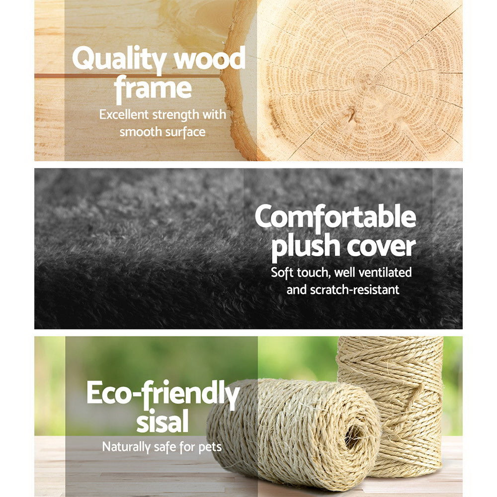 i.Pet Cat Tree 193cm Tower Scratching Post Scratcher Condo House Trees Grey Big Bedding Australia