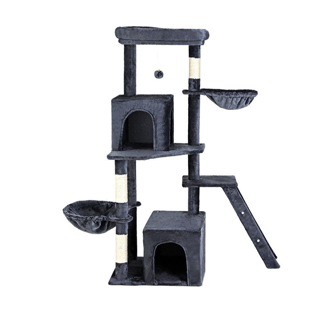 i.Pet Cat Tree Tower Scratching Post Scratcher 138cm Trees Condo House Grey Big Bedding Australia