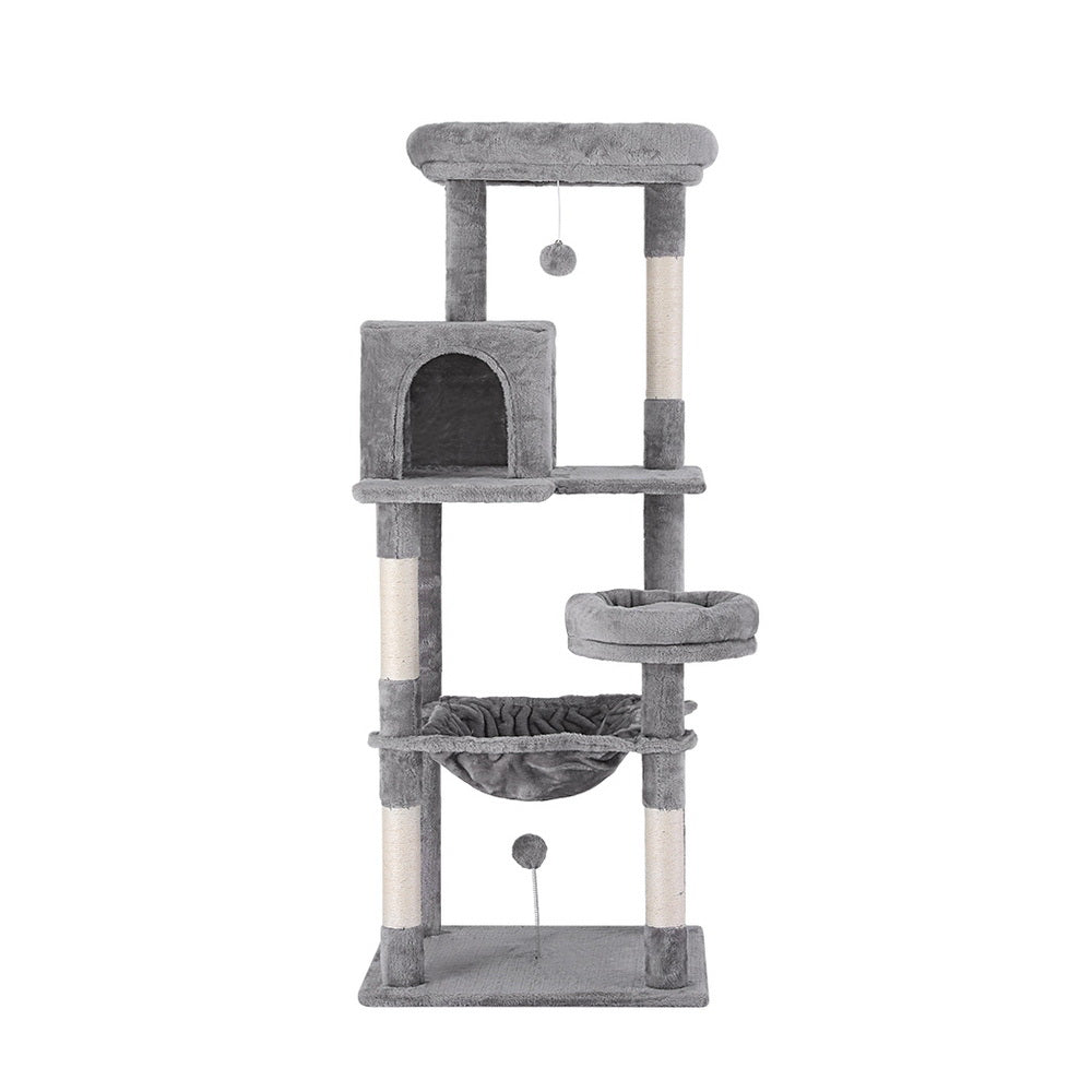 i.Pet Cat Tree Tower Scratching Post Scratcher 143cm Condo House Trees Grey Big Bedding Australia