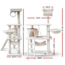 i.Pet Cat Tree 141cm Tower Scratching Post Scratcher Condo Wood House Bed Beige Big Bedding Australia