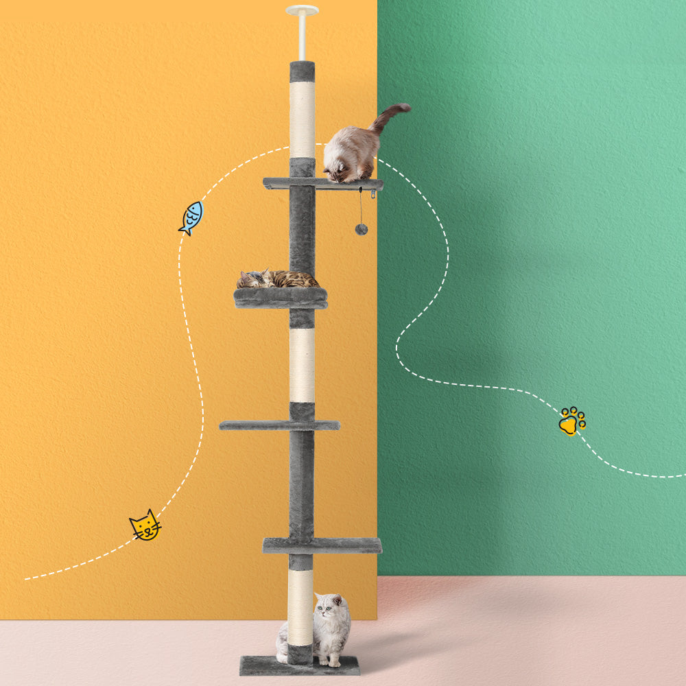 i.Pet Cat Tree 290cm Tower Scratching Post Scratcher Floor to Ceiling Cats Bed Big Bedding Australia
