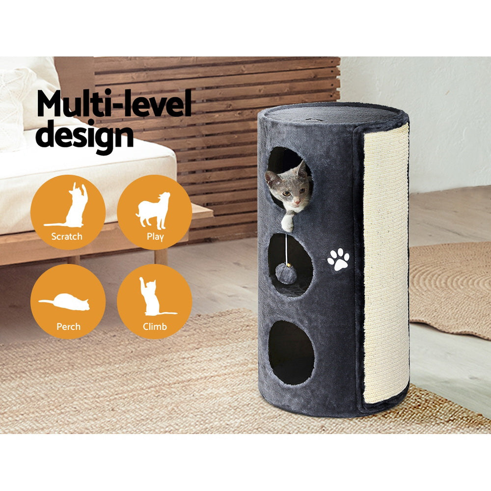 i.Pet Cat Tree Scratching Post Tower Scratcher 70cm Wooden Condo Trees House Big Bedding Australia