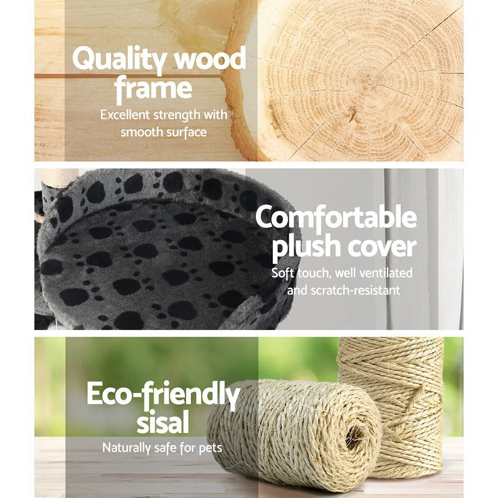 i.Pet Cat Tree 120cm Tower Scratching Post Scratcher Trees Bed Wood Condo Toys Bed Big Bedding Australia