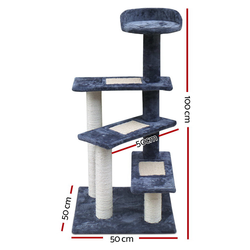 i.Pet Cat Tree 100cm Scratching Post Scratcher Tower Wood Condo House Trees Bed Big Bedding Australia