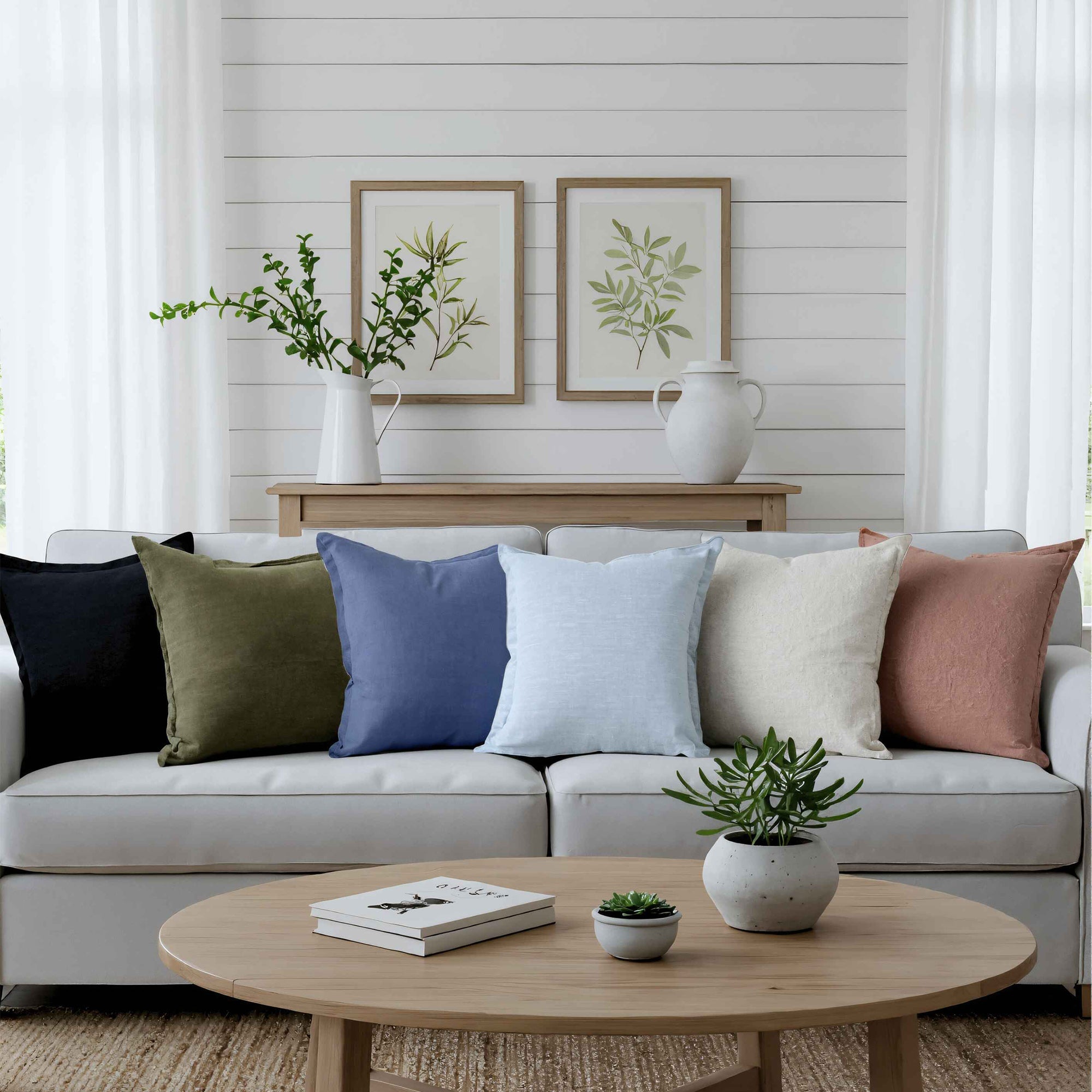 ZAAB | PIPER BLACK 50X50 COTTON/LINEN INDOOR CUSHION ZAAB