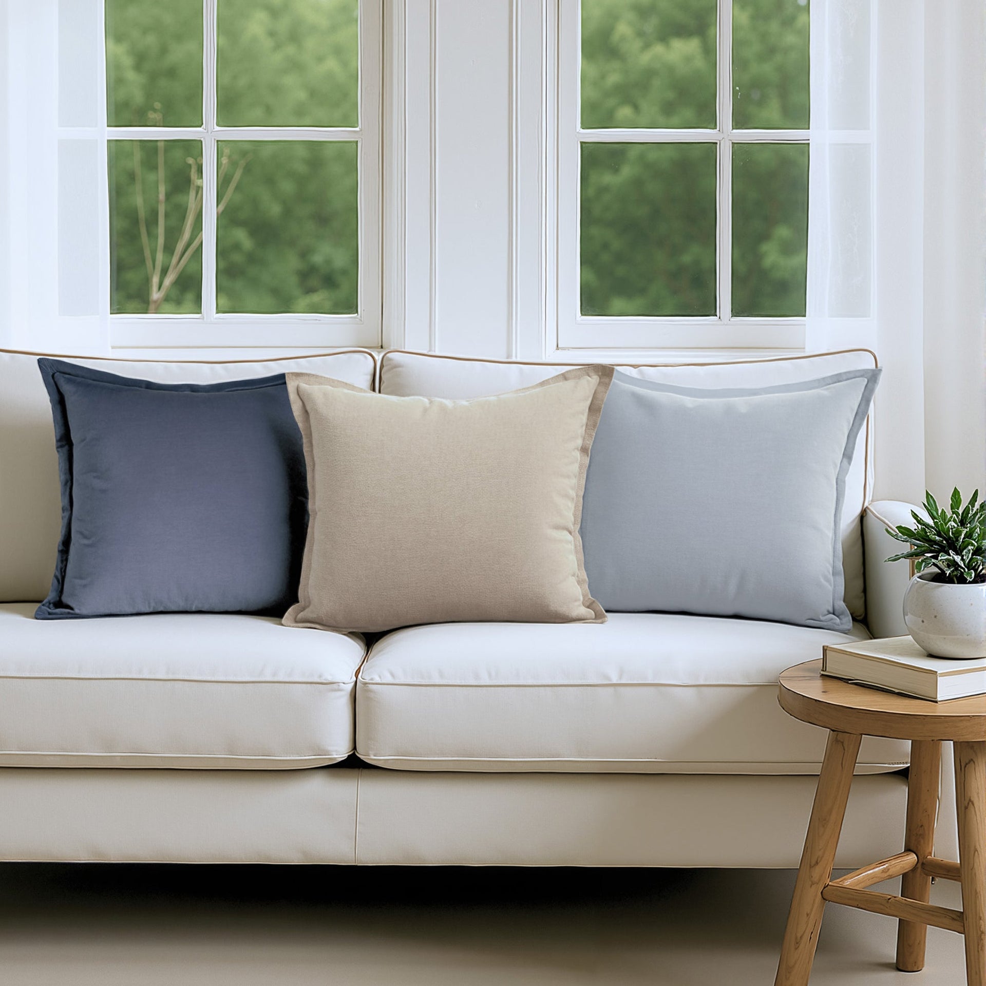 ZAAB | PIPER BLACK 50X50 COTTON/LINEN INDOOR CUSHION ZAAB