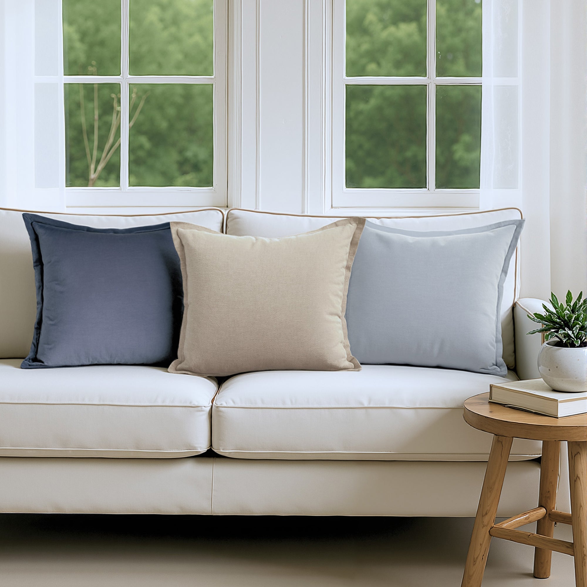 ZAAB | PIPER BLACK 50X50 COTTON/LINEN INDOOR CUSHION ZAAB