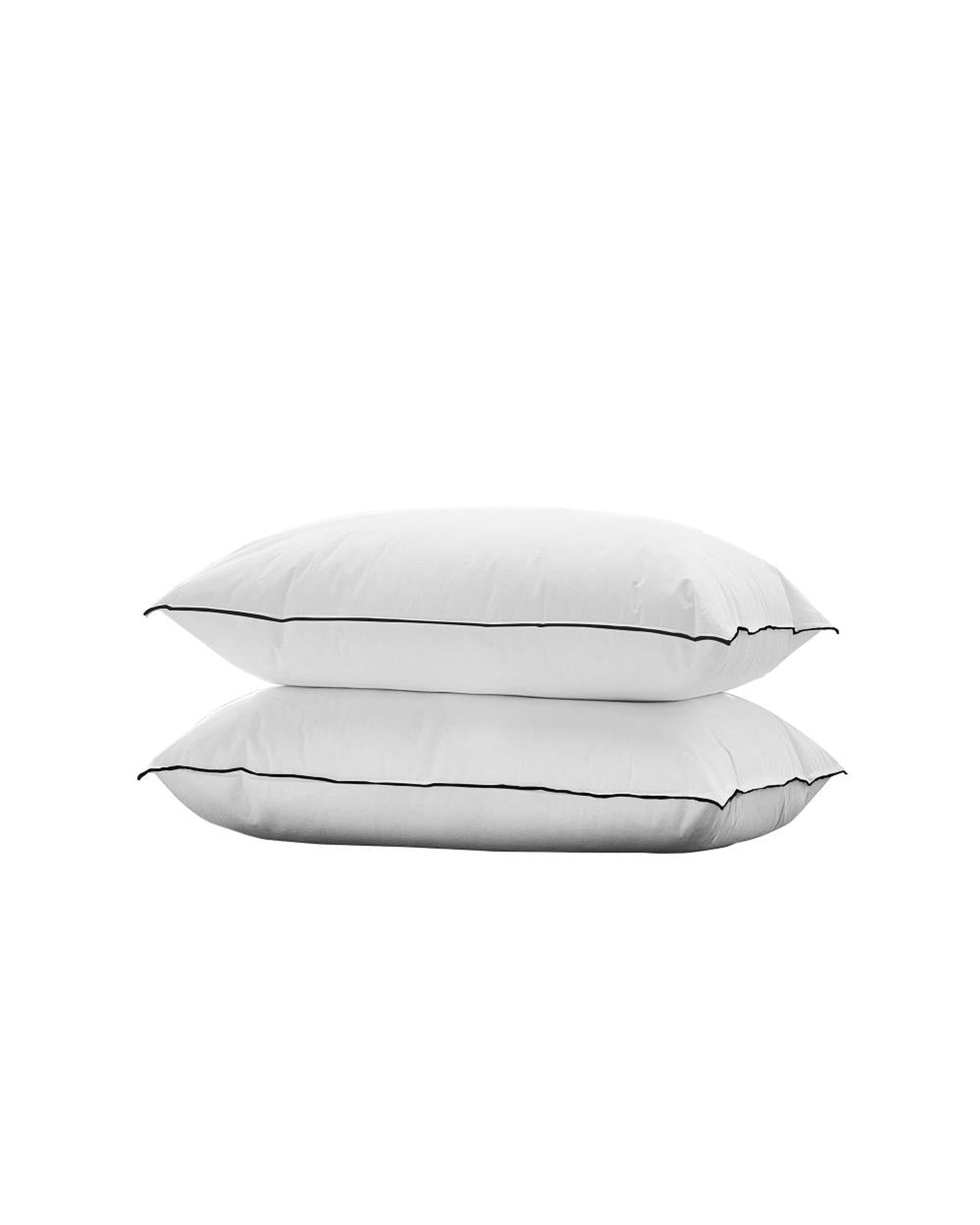 Bedra 75 x 50cm Pillow with Duck Feather Standard Pillow Cotton Cover Twin Pack Bedra