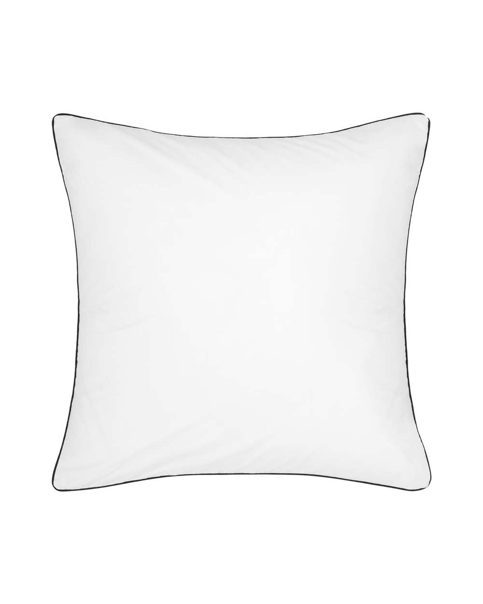 Accessorize Hotel Deluxe Cotton Piped Pillowcase  - BLACK/WHITE Accessorize