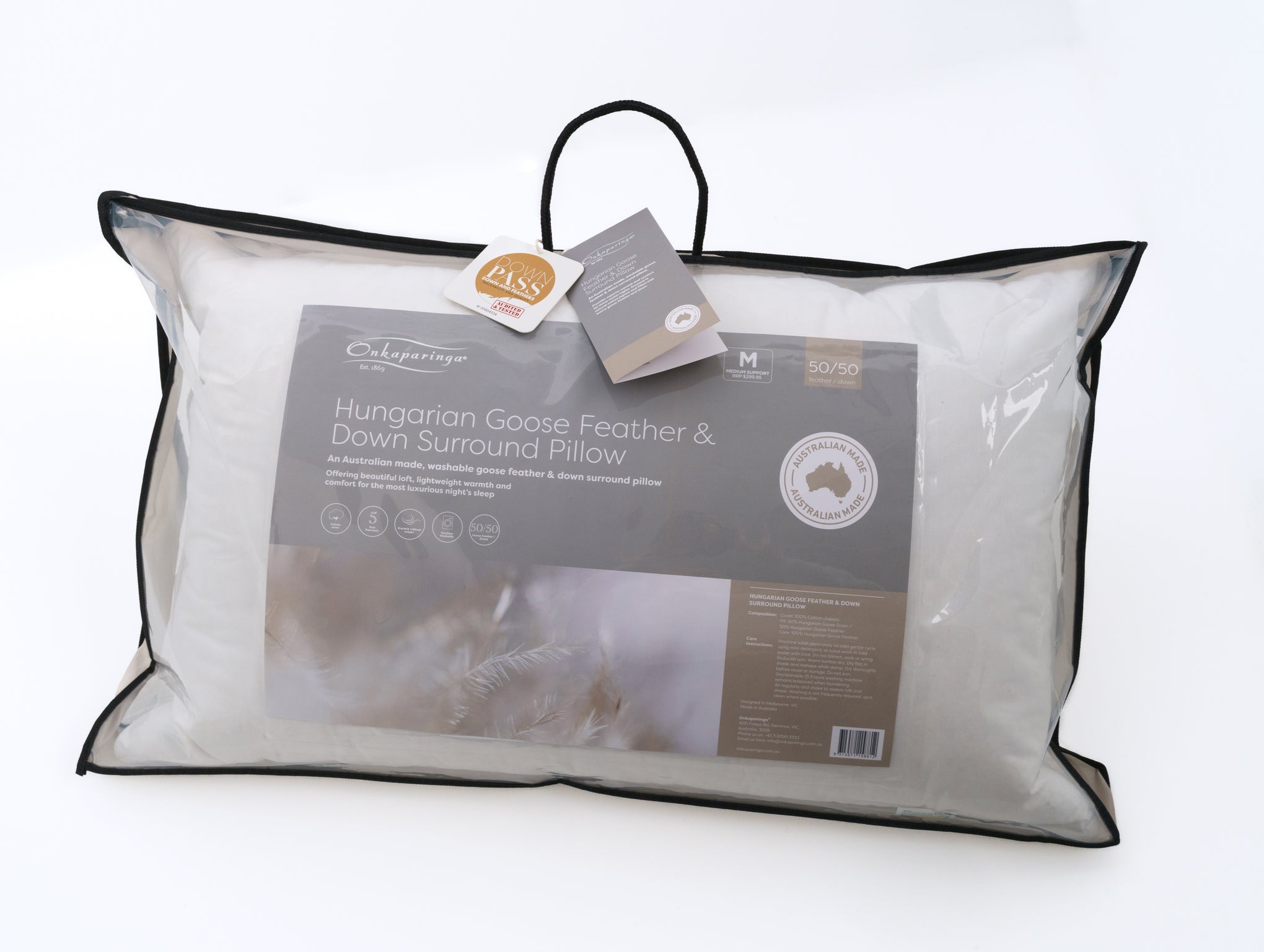 Onkaparinga 85/15 Hungarian Goose Down & Feather Surround Pillow