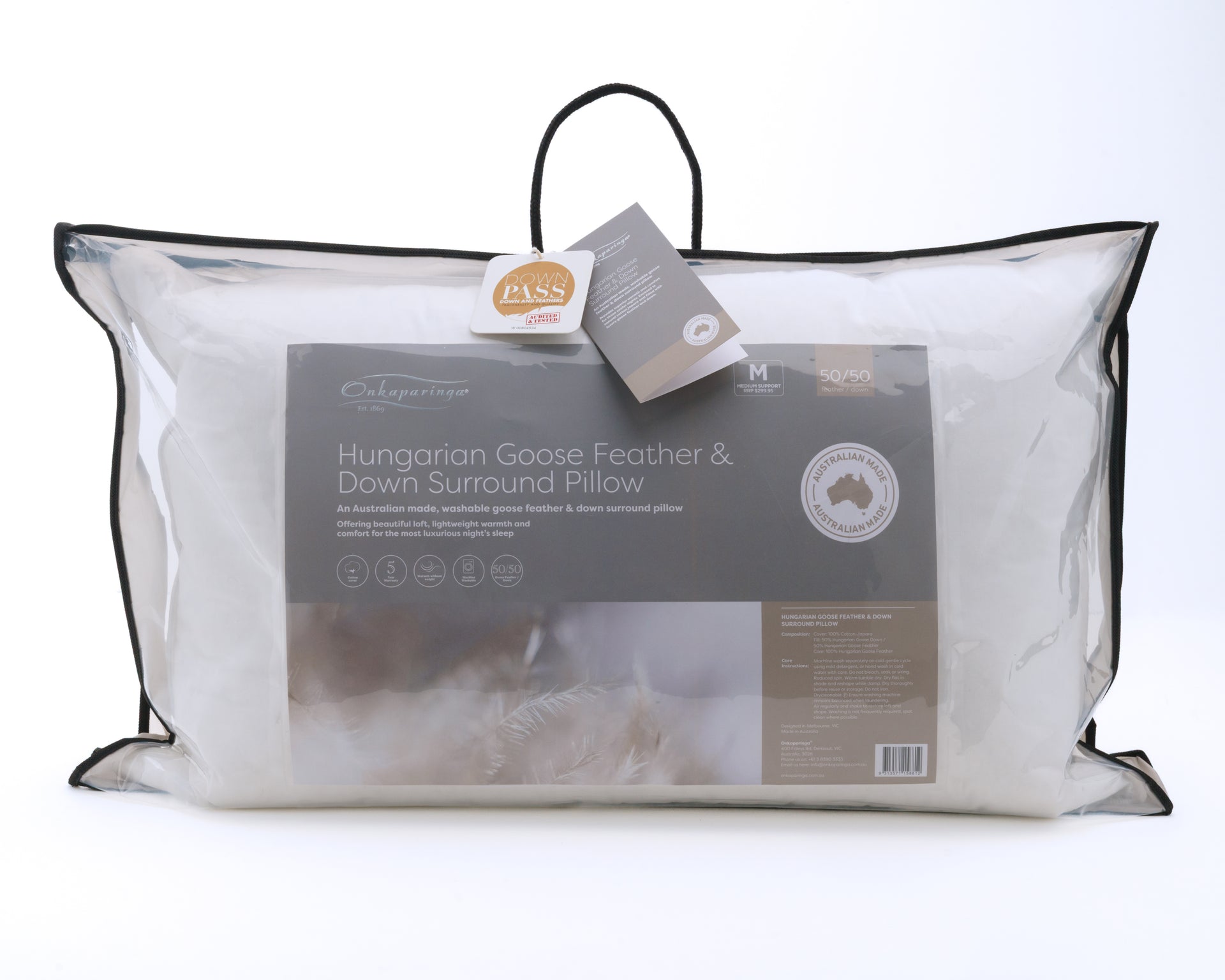 Onkaparinga 85/15 Hungarian Goose Down & Feather Surround Pillow