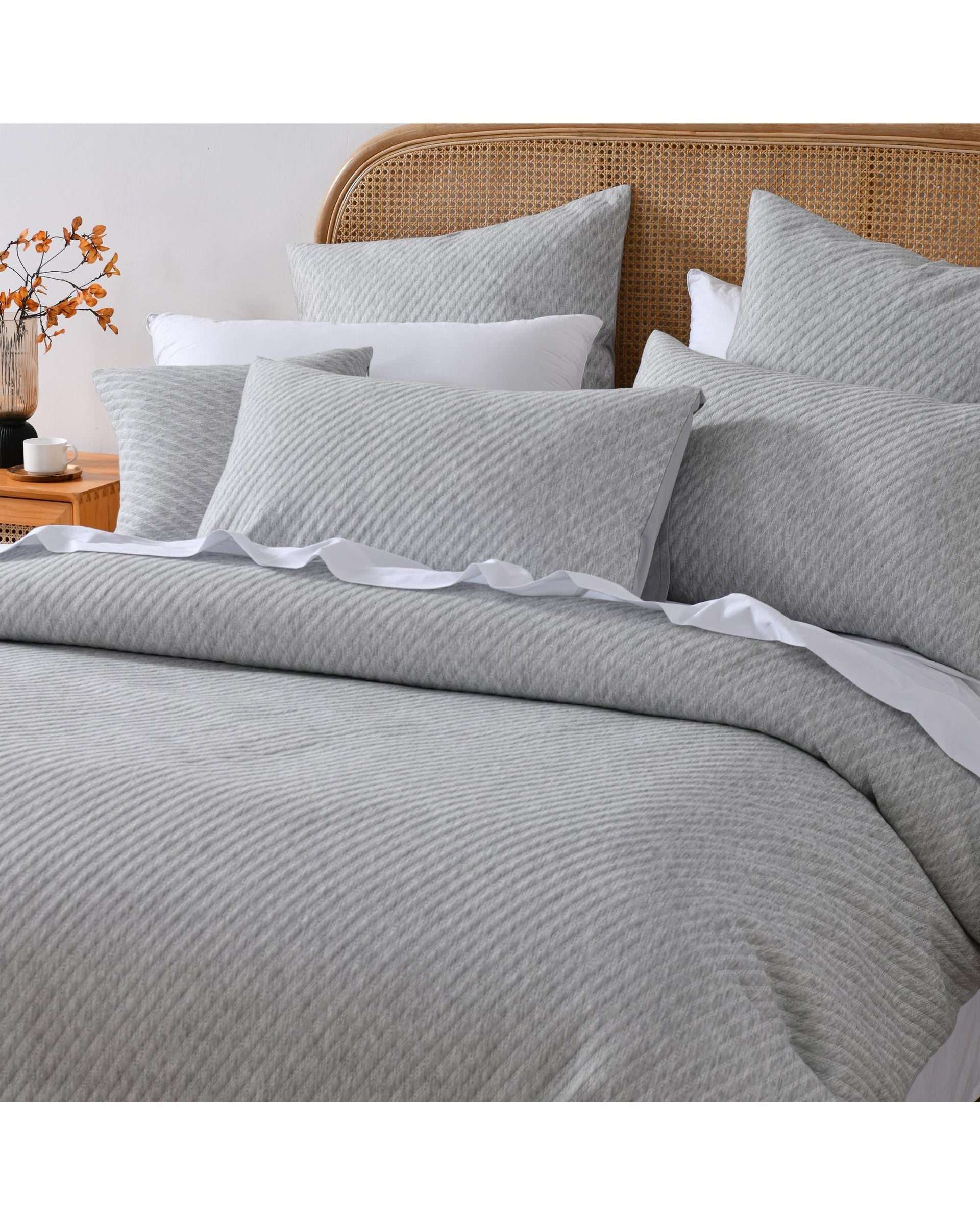 Bianca Bedding Pesaro Grey Marle Polyester/Cotton Quilt Cover Set Bianca Bedding