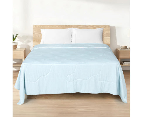Cooling Comforter Summer Quilt Lightweight Blanket Cover - Blue Giselle