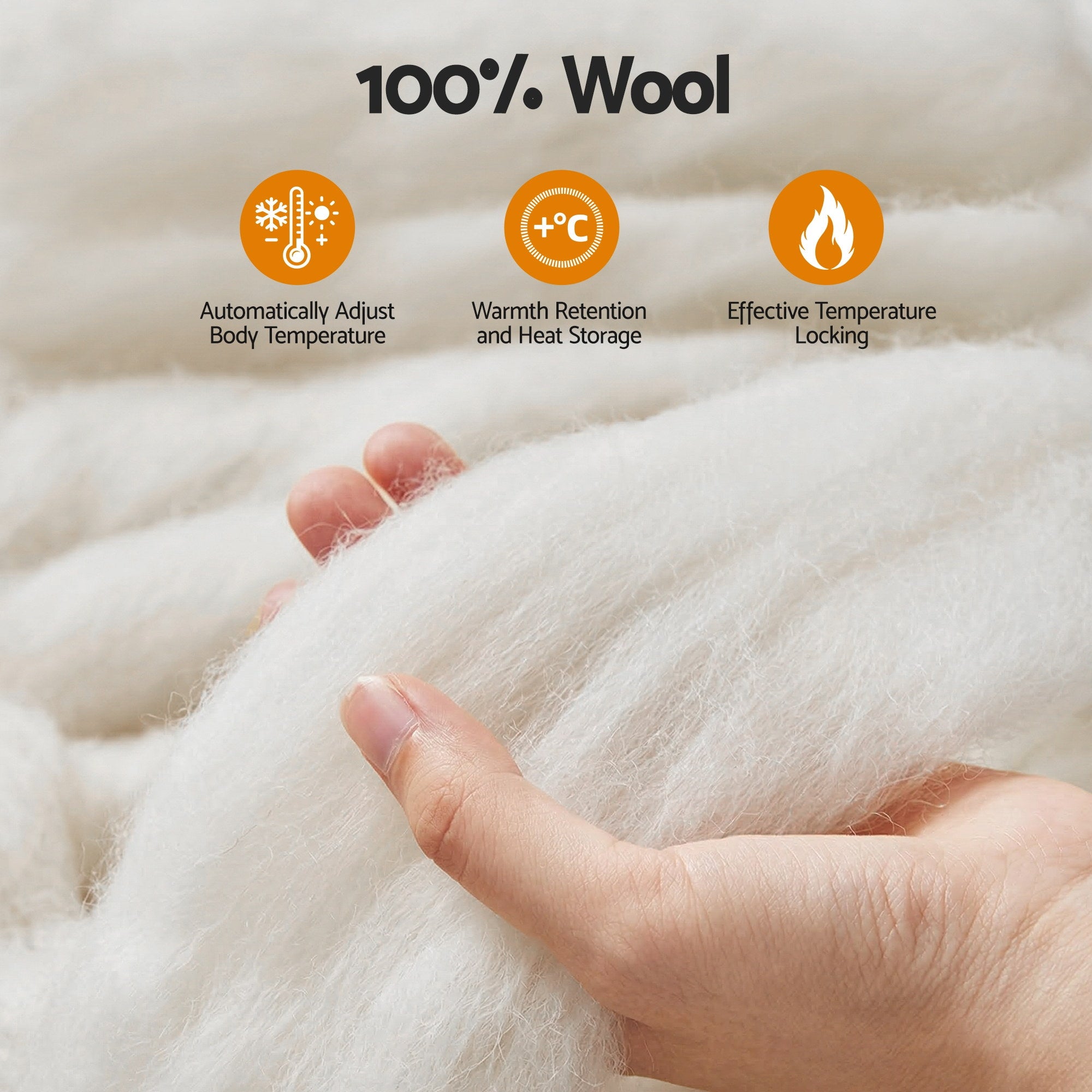Wool Quilt 800GSM Extra Thick Winter Doona Baffle Box Construction 100% Wool Filling