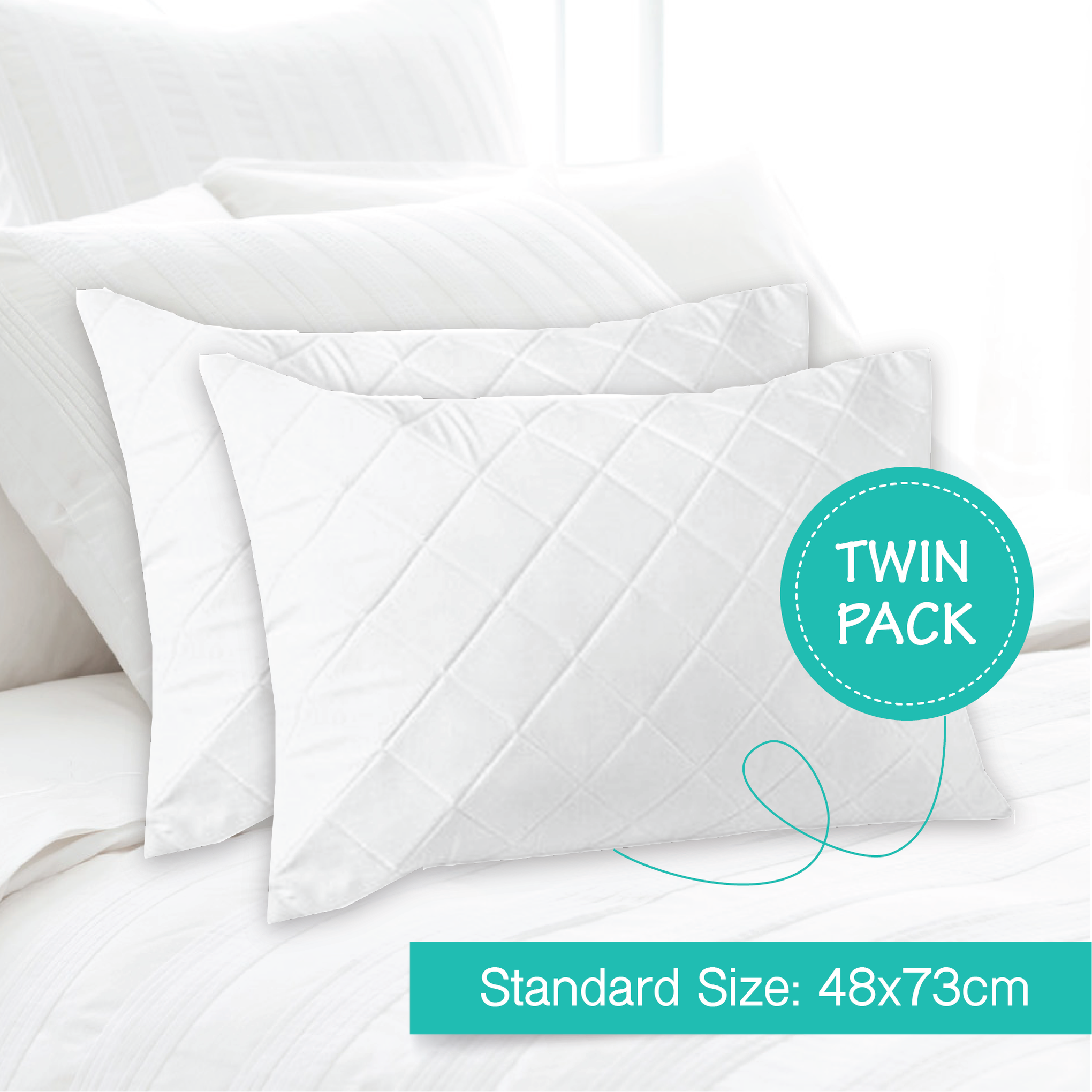 Luxor Australian Made Cotton Quilted Pillow Protectors