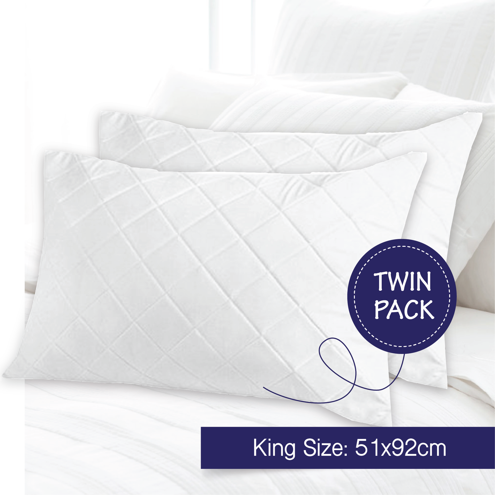 Luxor Australian Made Cotton Quilted Pillow Protectors