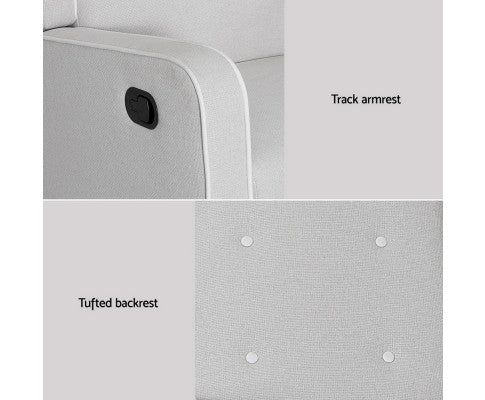 Recliner Armchair 360Â° Swivel Grey Fabric Artiss