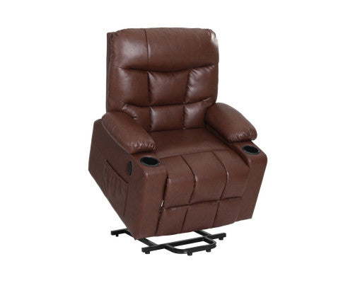 Recliner Chair Lift Assist Heated Massage Chair Leather Claude Artiss