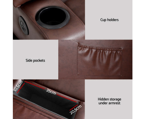 Recliner Chair Lift Assist Heated Massage Chair Leather Claude Artiss