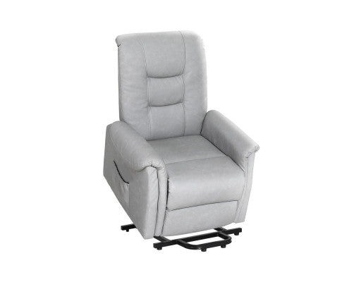Recliner Chair Lift Assist Chair Grey Leather Artiss