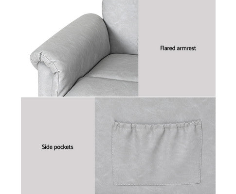 Recliner Chair Lift Assist Chair Grey Leather Artiss