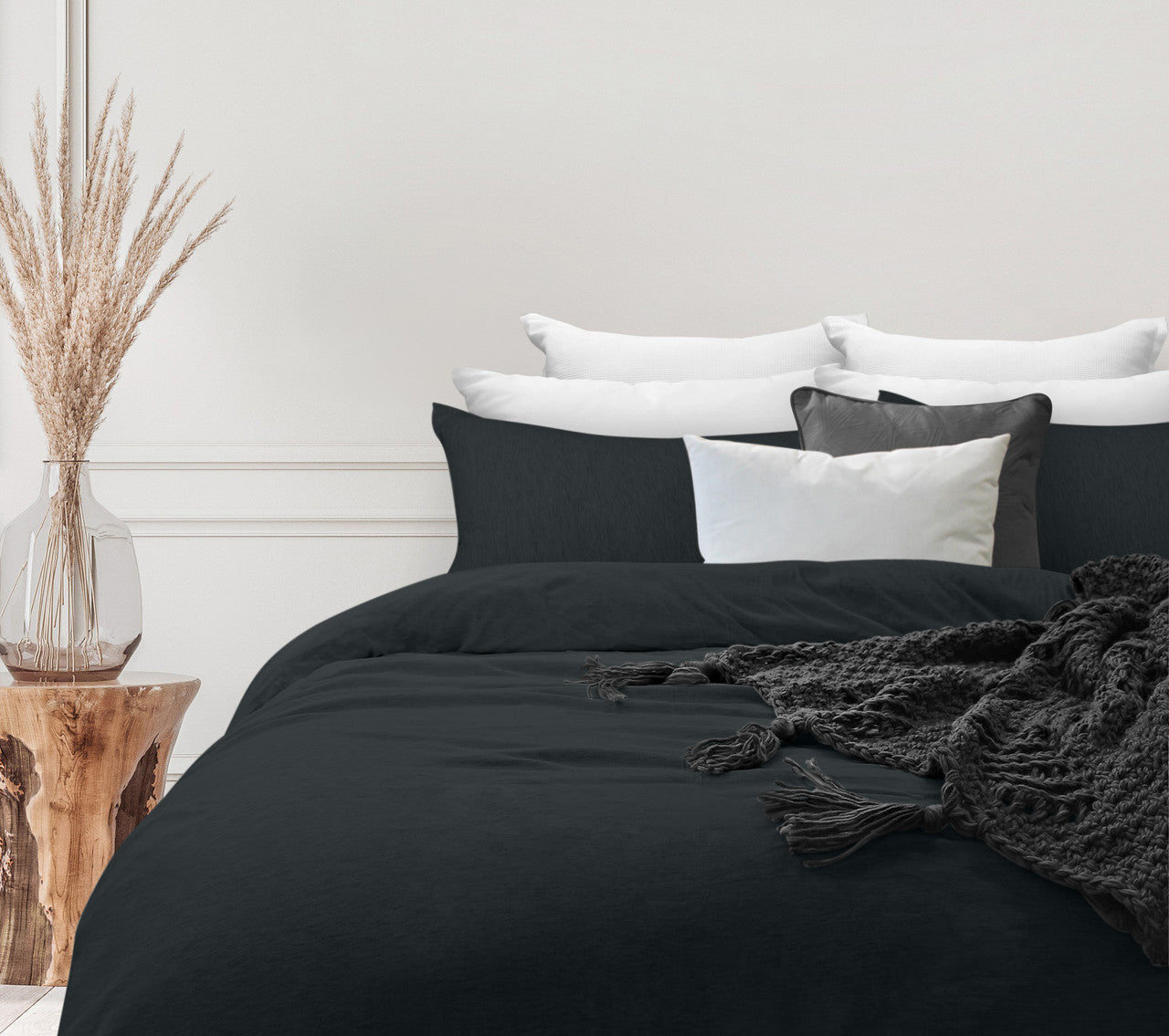 Odyssey Living Bamboo Blend Quilt Cover Set - Midnight Bas Phillips