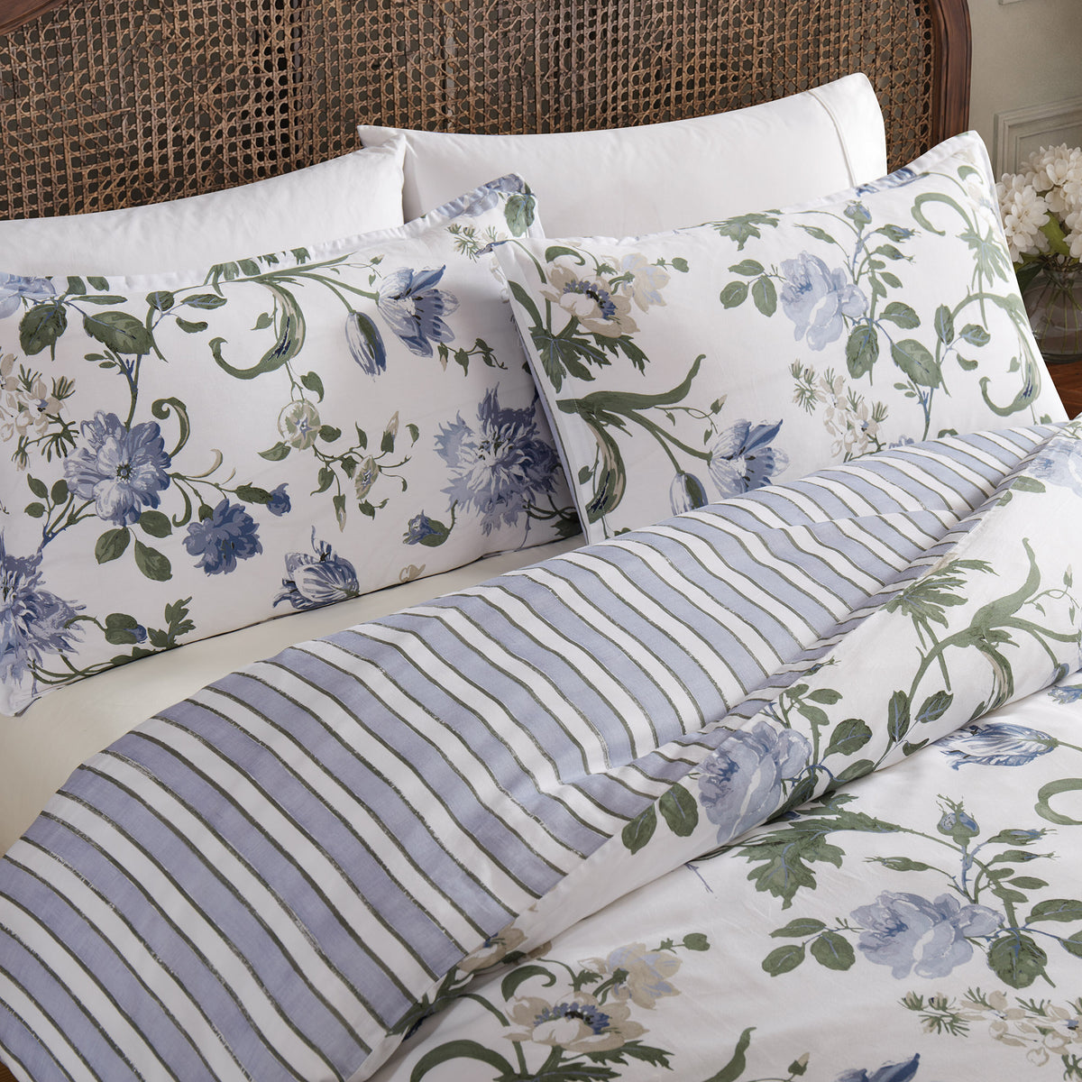 Laura Ashley Rosalind Dusty Blue Quilt Cover Set