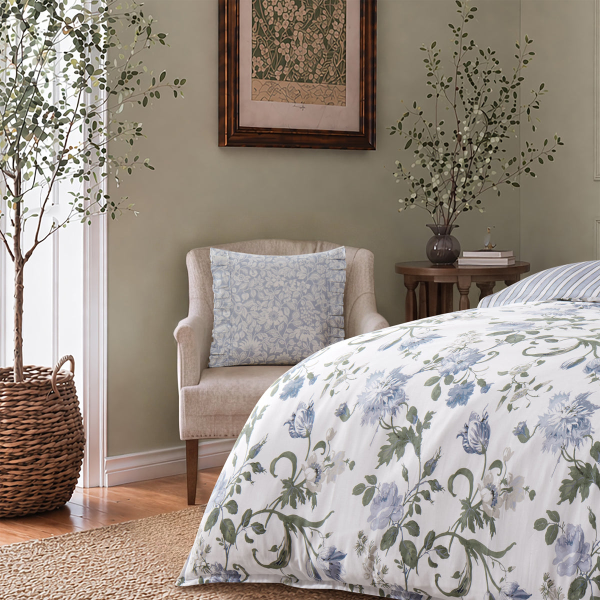 Laura Ashley Rosalind Dusty Blue Quilt Cover Set