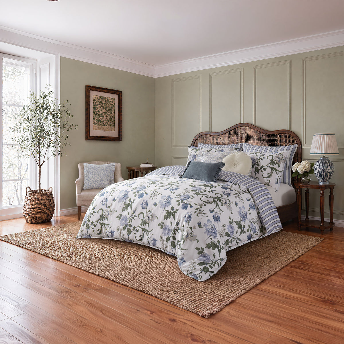 Laura Ashley Rosalind Dusty Blue Quilt Cover Set