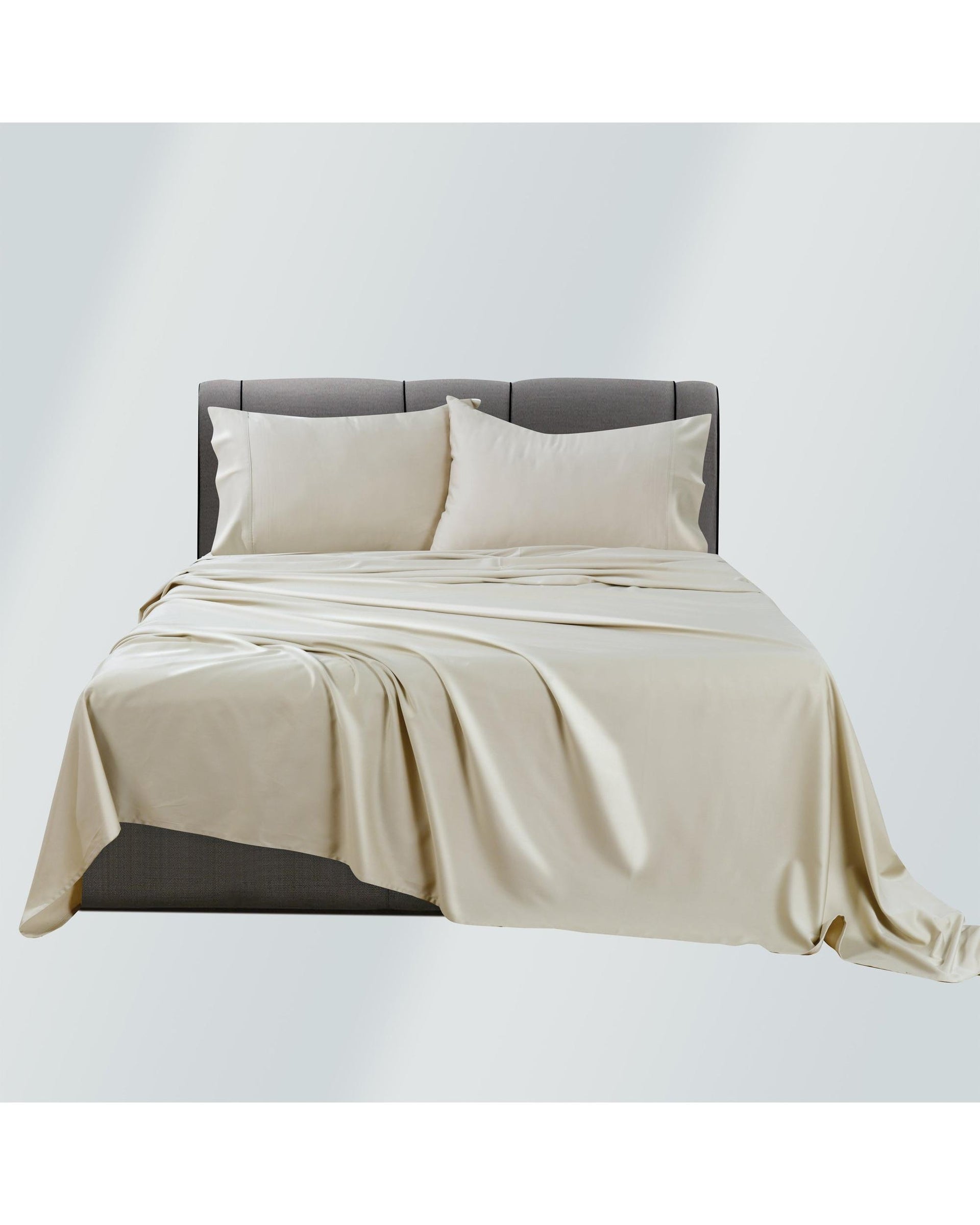 Bianca Bedding Rosebank Extra Long, Extra Wide Flat 500 TC Bamboo/Cotton Sheet Set - Sand Bianca Bedding