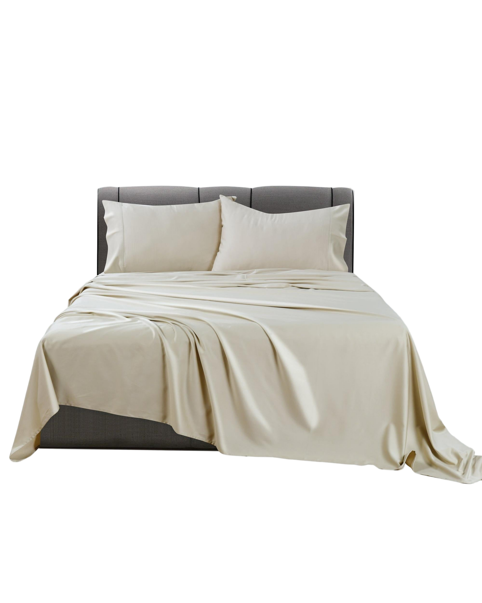 Bianca Bedding Rosebank Extra Long, Extra Wide Flat 500 TC Bamboo/Cotton Sheet Set - Sand Bianca Bedding