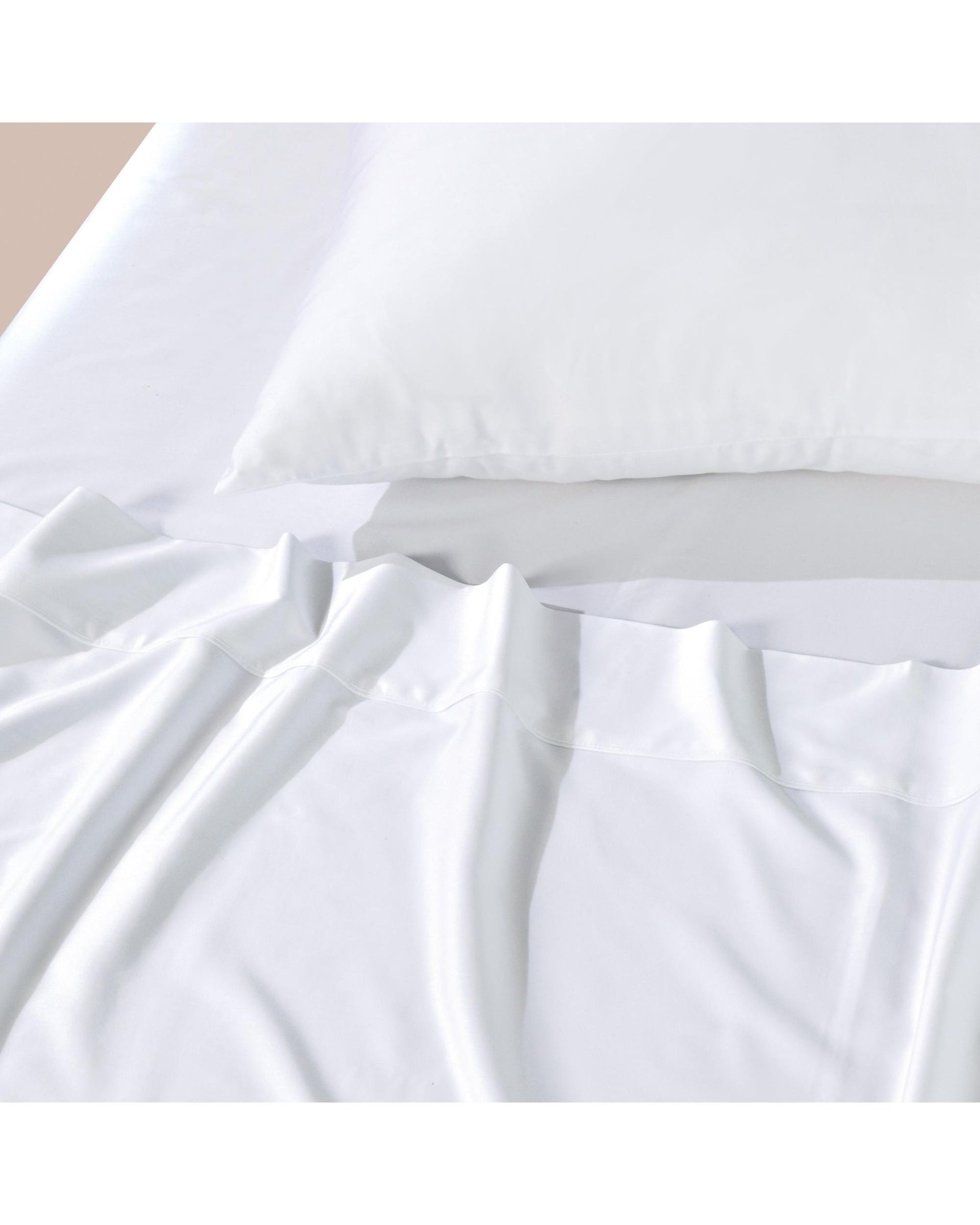 Bianca Bedding Rosebank Extra Long, Extra Wide Flat 500 TC Bamboo/Cotton Sheet Set - White Bianca Bedding