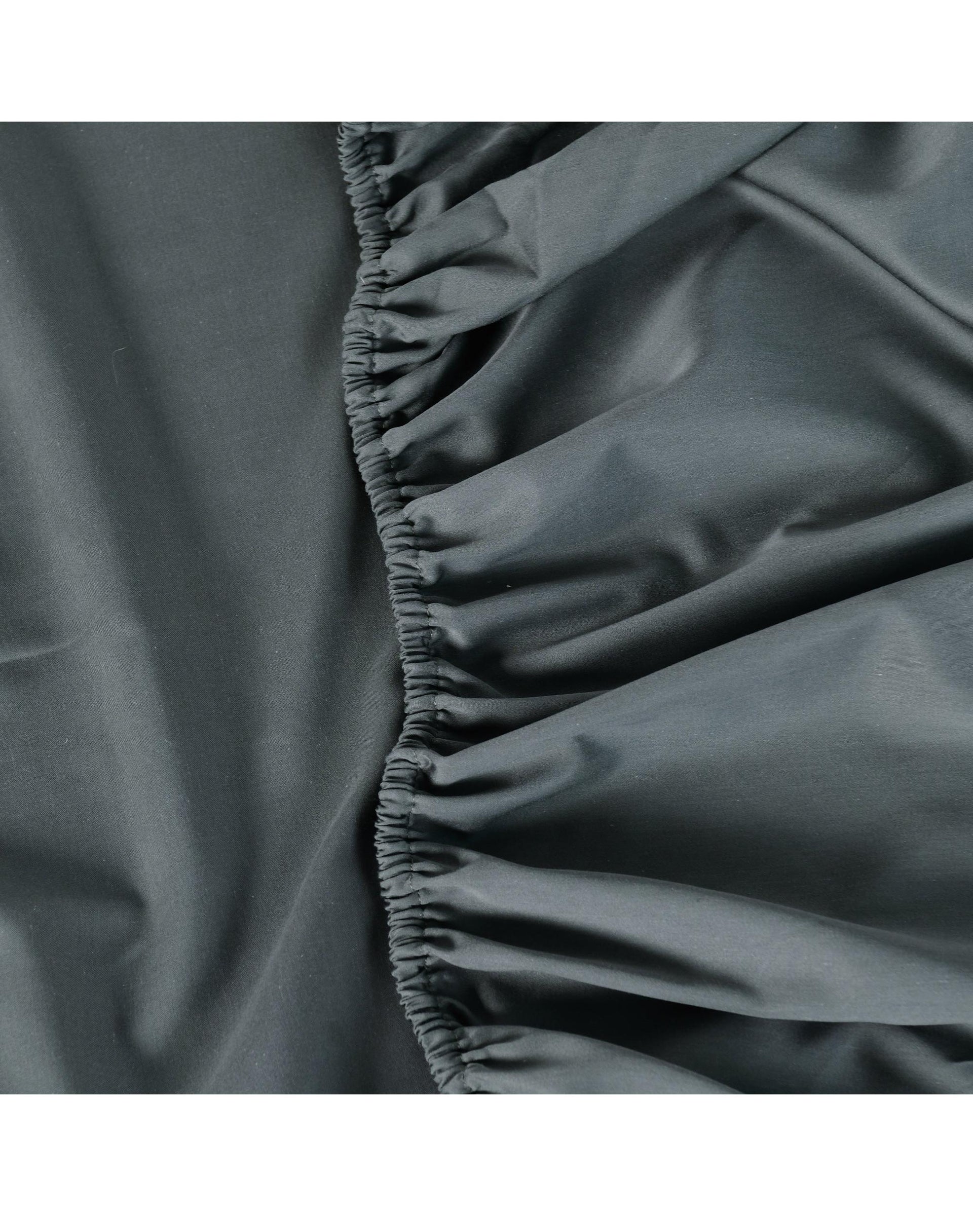 Bianca Bedding Rosebank Extra Long, Extra Wide Flat 500 TC Bamboo/Cotton Sheet Set - Charcoall Bianca Bedding