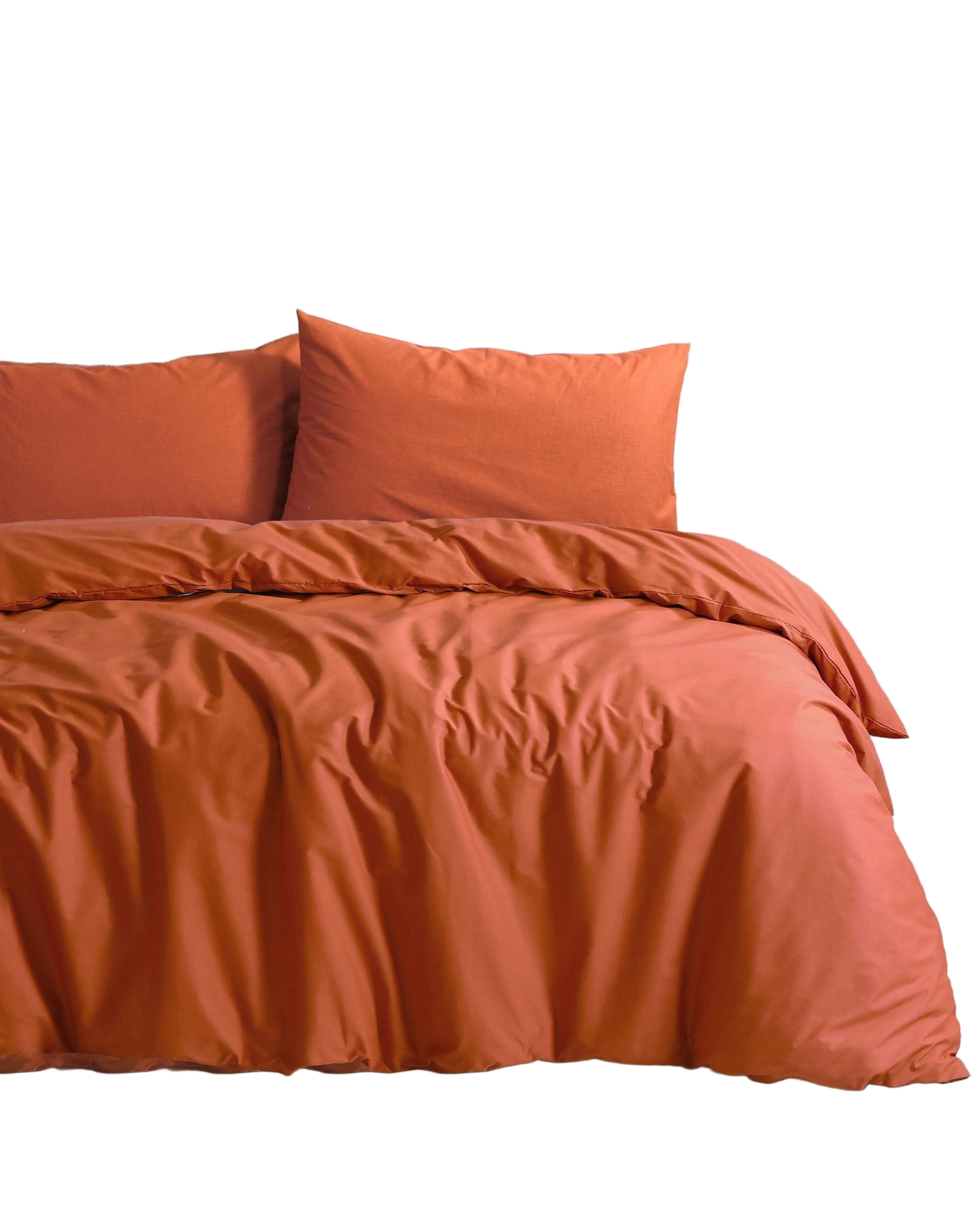 Amsons Royale Cotton Quilt Duvet Doona Cover Set with Europeon pillowcases - Rust Amsons