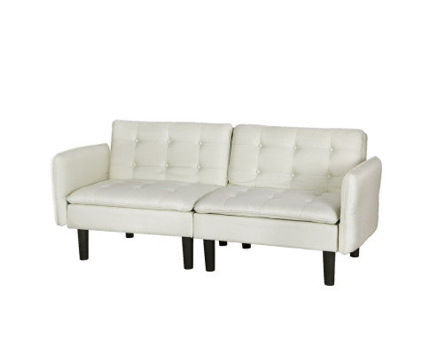 Sofa Bed 192CM Beige Faux Linen Fabric Artiss