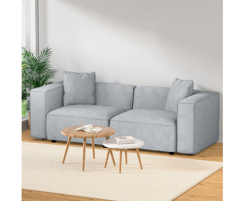 Modular Sofa Chaise Set 2-Seater Grey Artiss