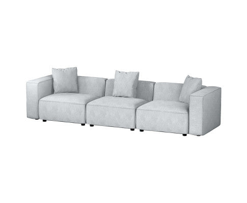 Modular Sofa Chaise Set 3-Seater Grey Artiss