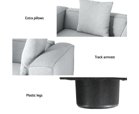 Modular Sofa Chaise Set 5-Seater Grey Artiss